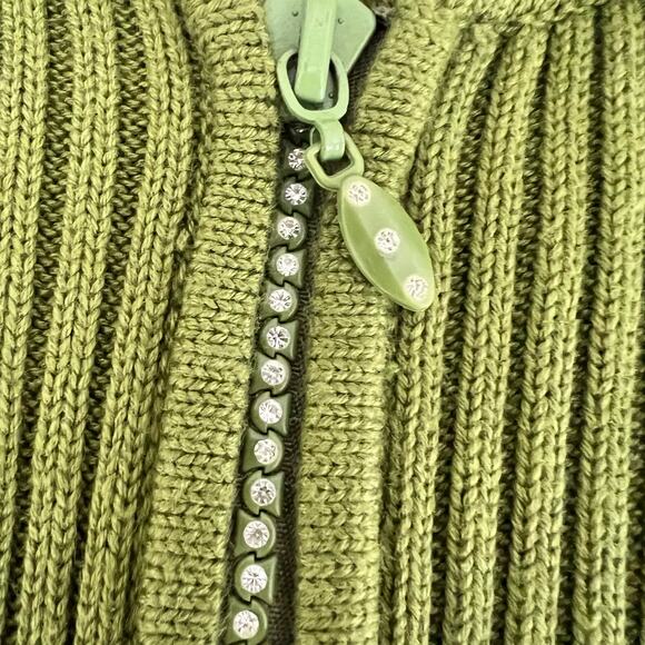 Quacker Factory Rhinestone Zippered Short Sleeve Sweater Women's 3X - Picture 3 of 7